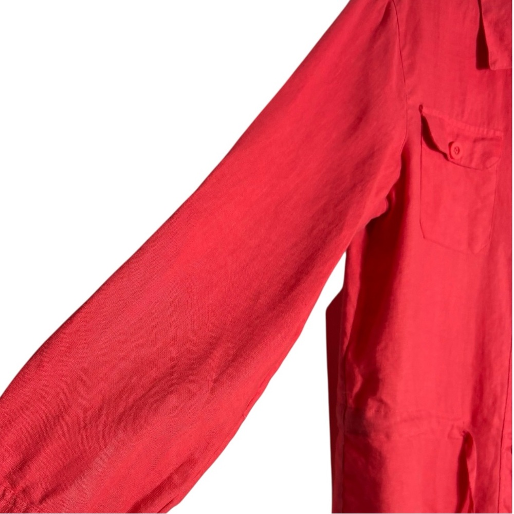 CHARTER CLUB 100% Linen Utility Jacket in Red Size Medium -- CLOSET STAPLE!!! - Picture 7 of 9